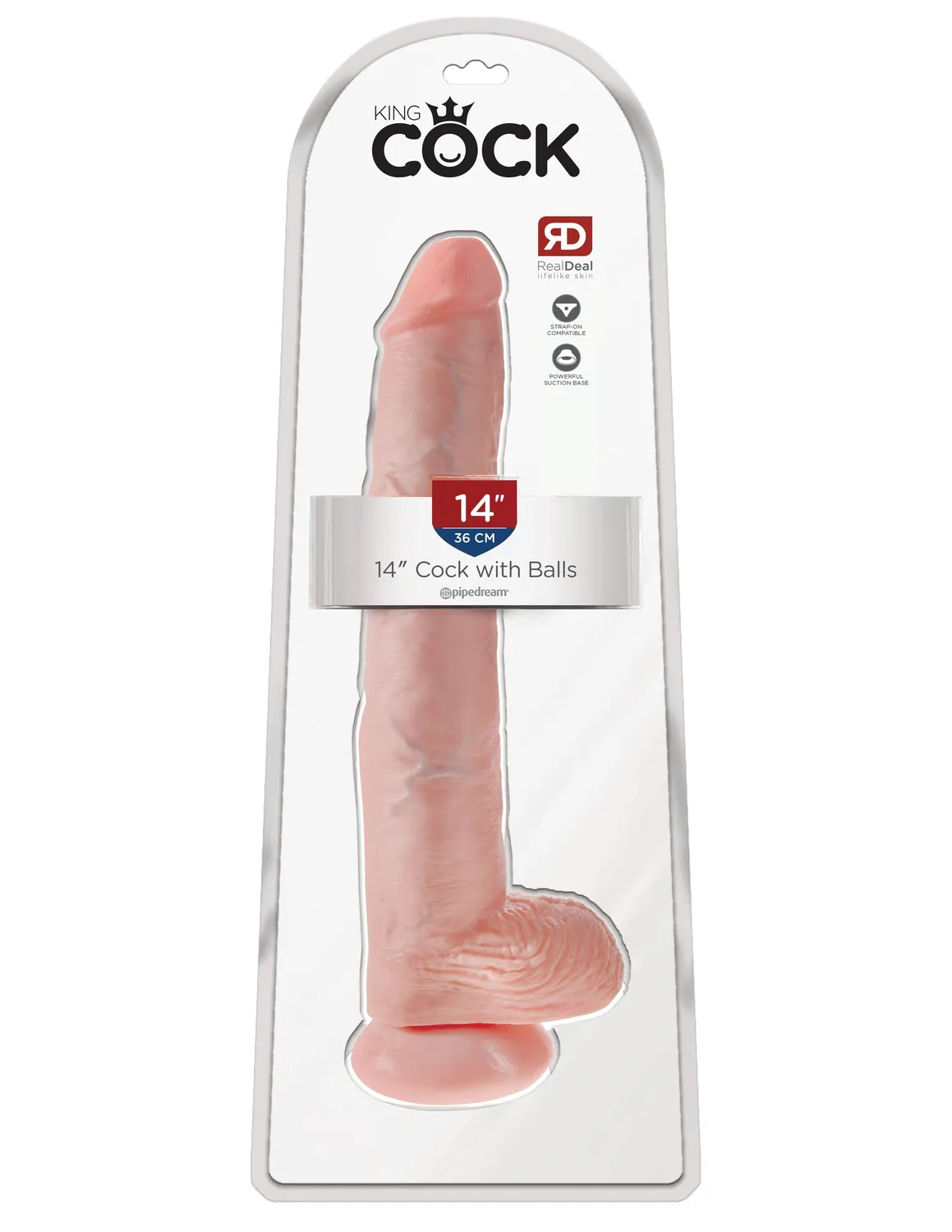King Cock 14 pouces gode réaliste ventouse teint clair
