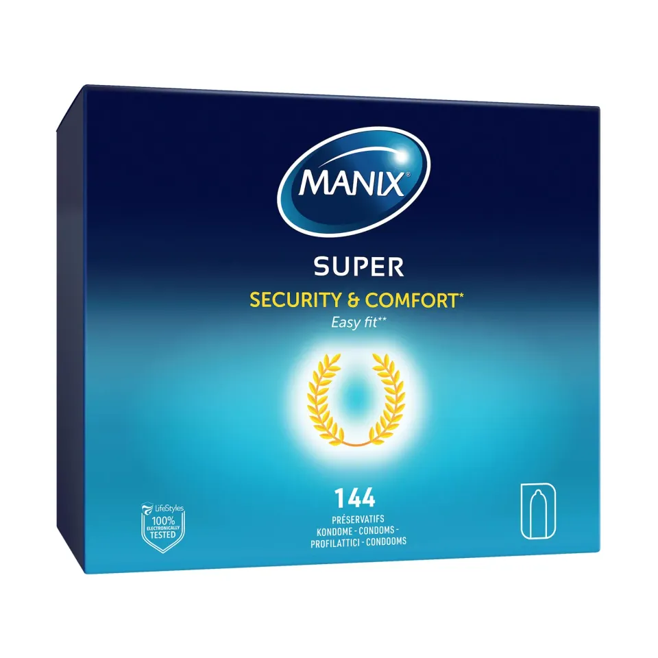 Manix Super préservatifs boîte de 144 fins 52 mm