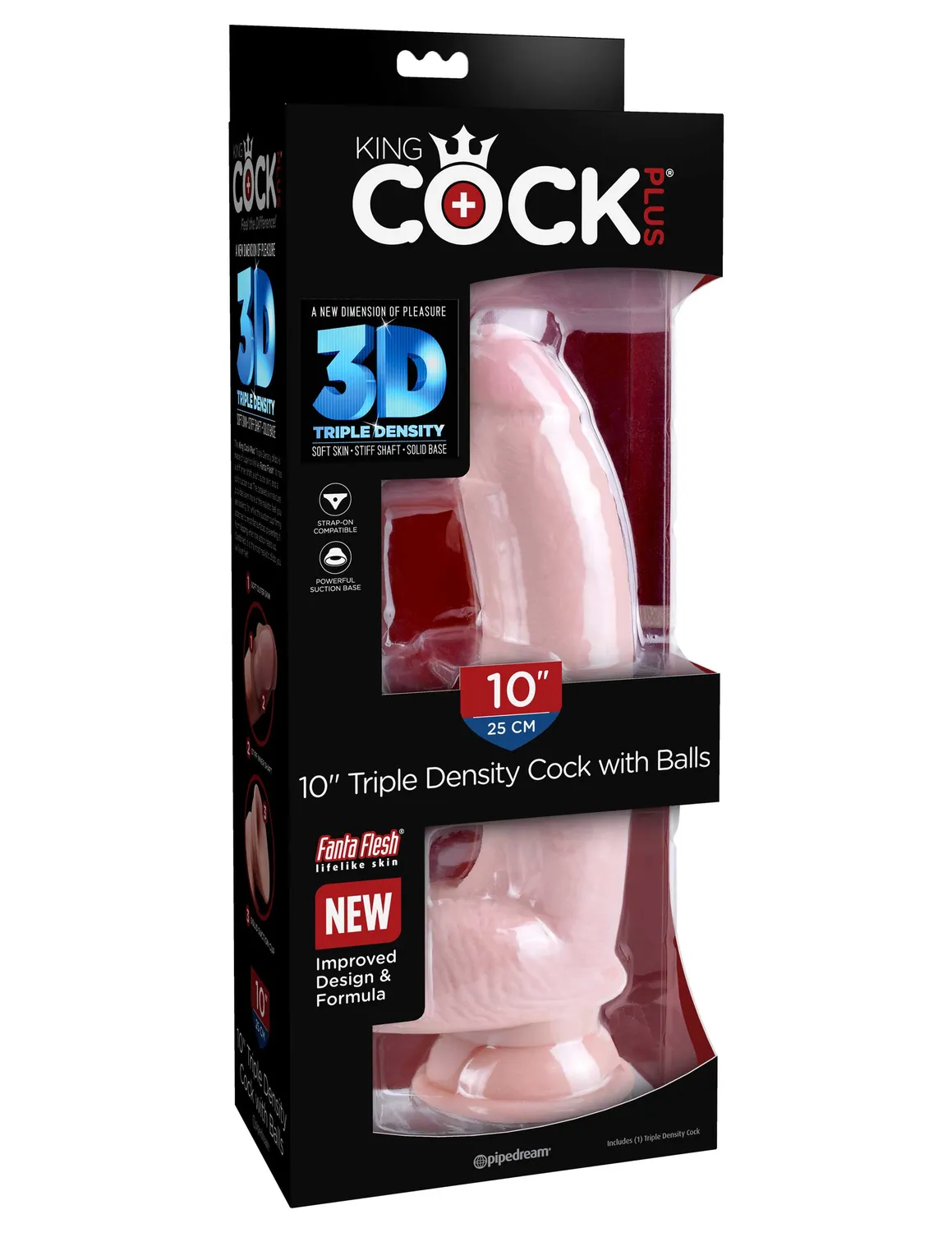 King Cock Plus 10" Triple Density gode 25cm testicules