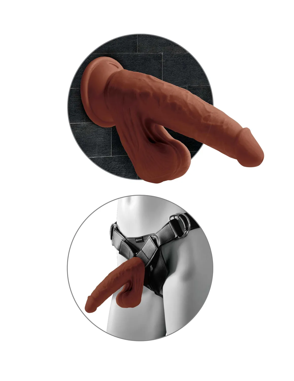 King Cock Plus 8" gode triple densité bourse mobile