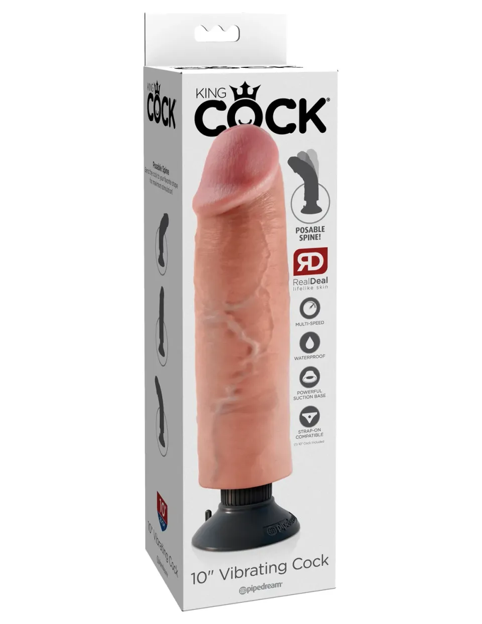 King Cock 10 pouces gode vibrant à ventouse