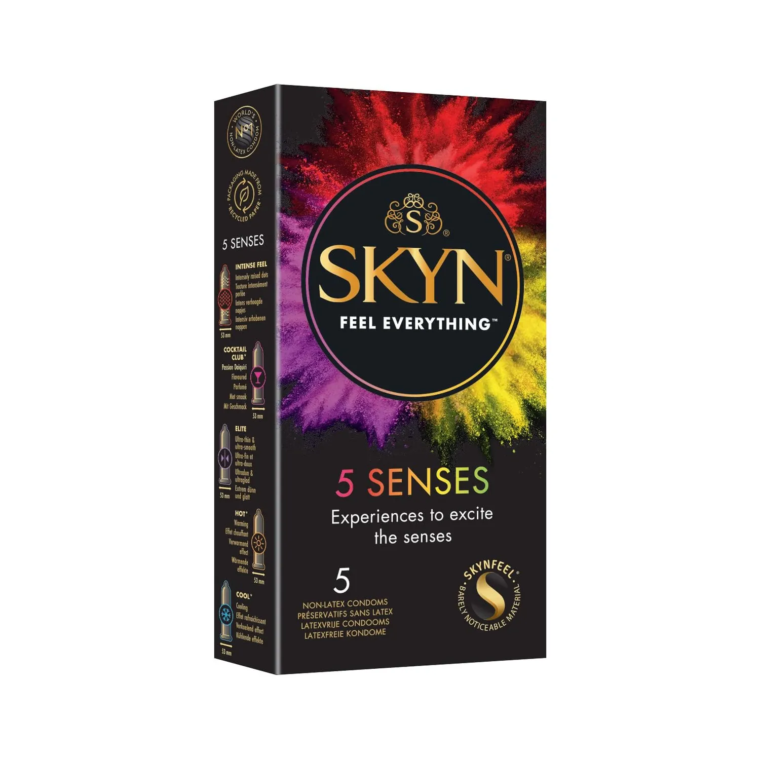 SKYN 5 Senses + préservatifs x5 sans latex variés