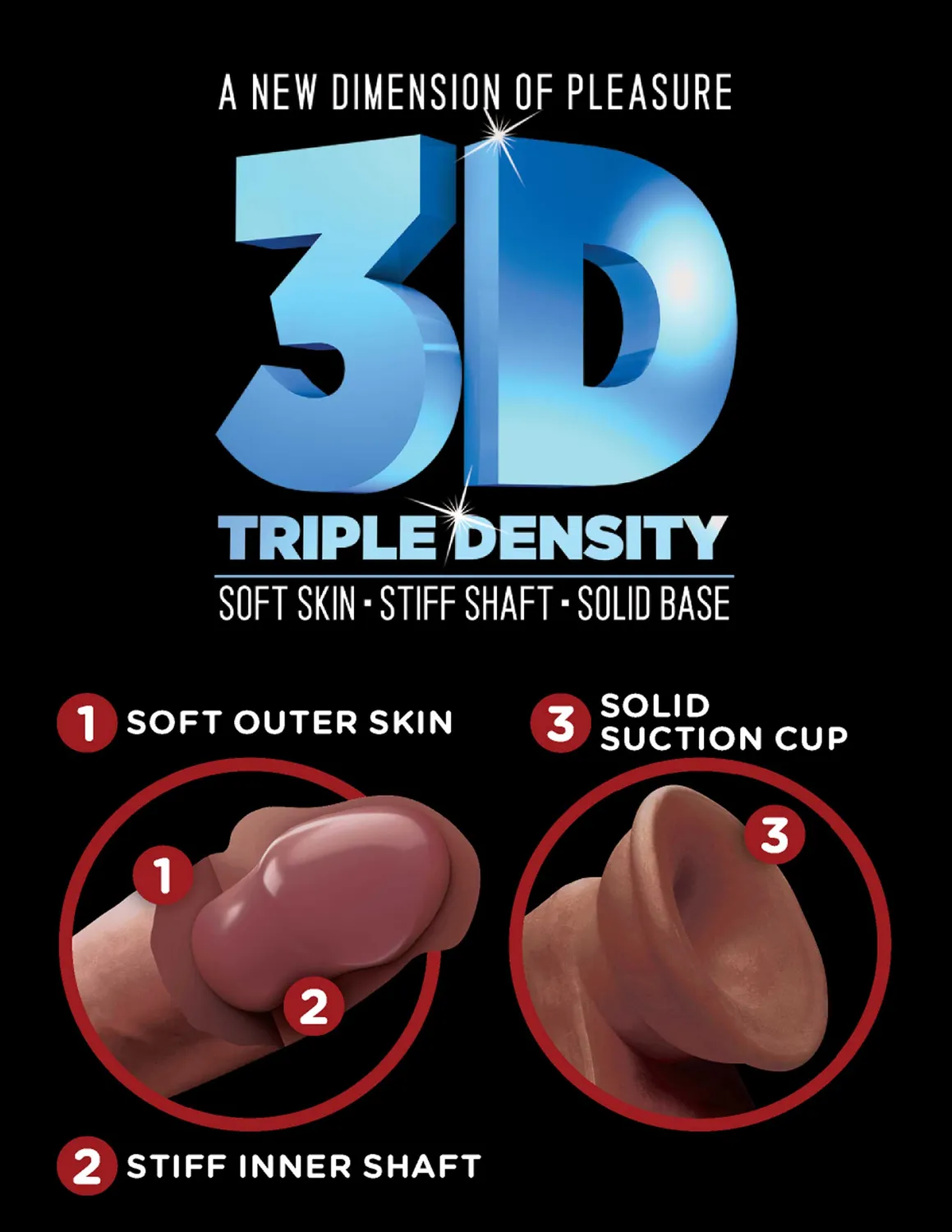 King Cock Plus 6" Triple Density gode 15cm marron souple