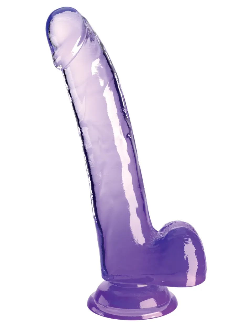King Cock Clear 9" with Balls gode violet translucide