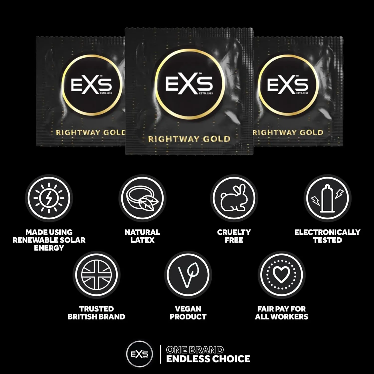 EXS Rightway Gold préservatifs x12 bicolores
