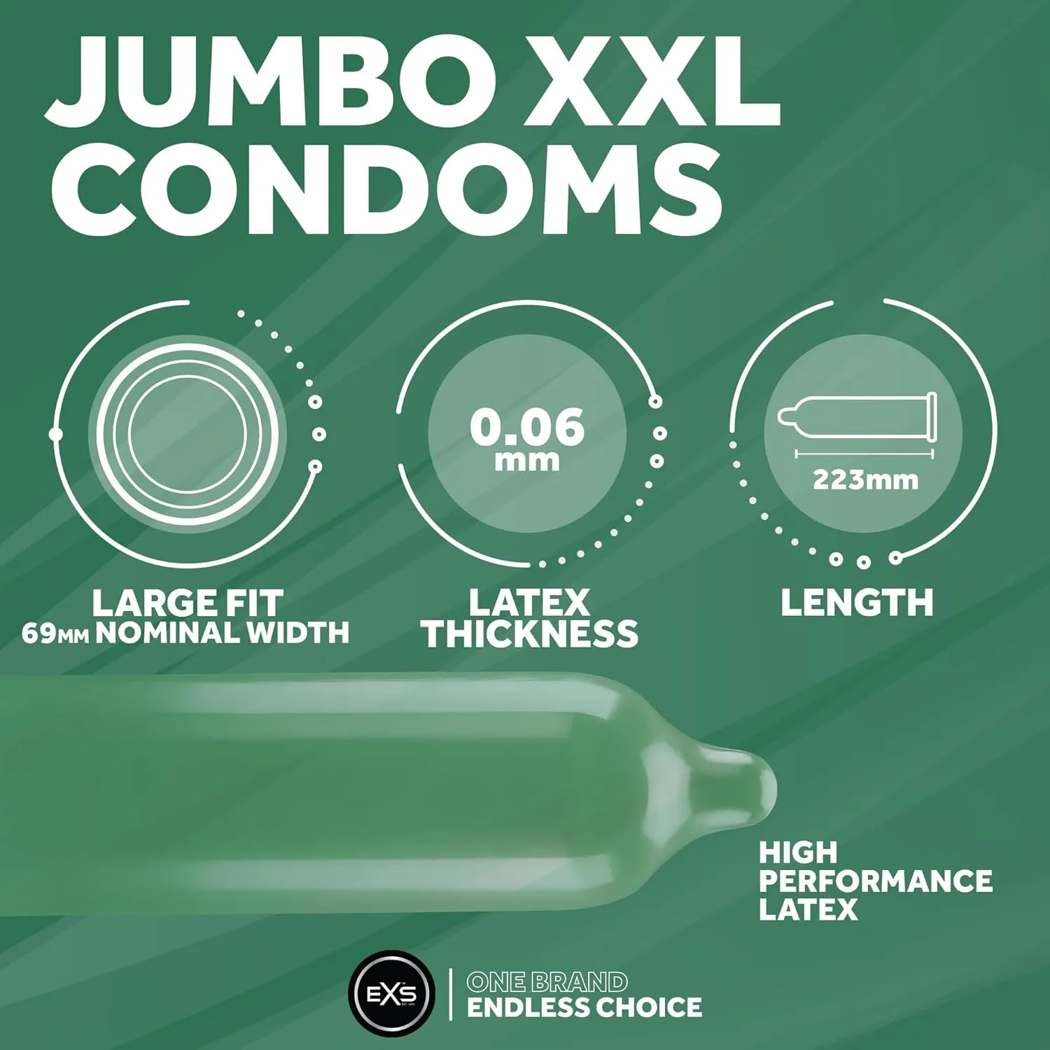 EXS Jumbo préservatif XL 69mm 12 pièces