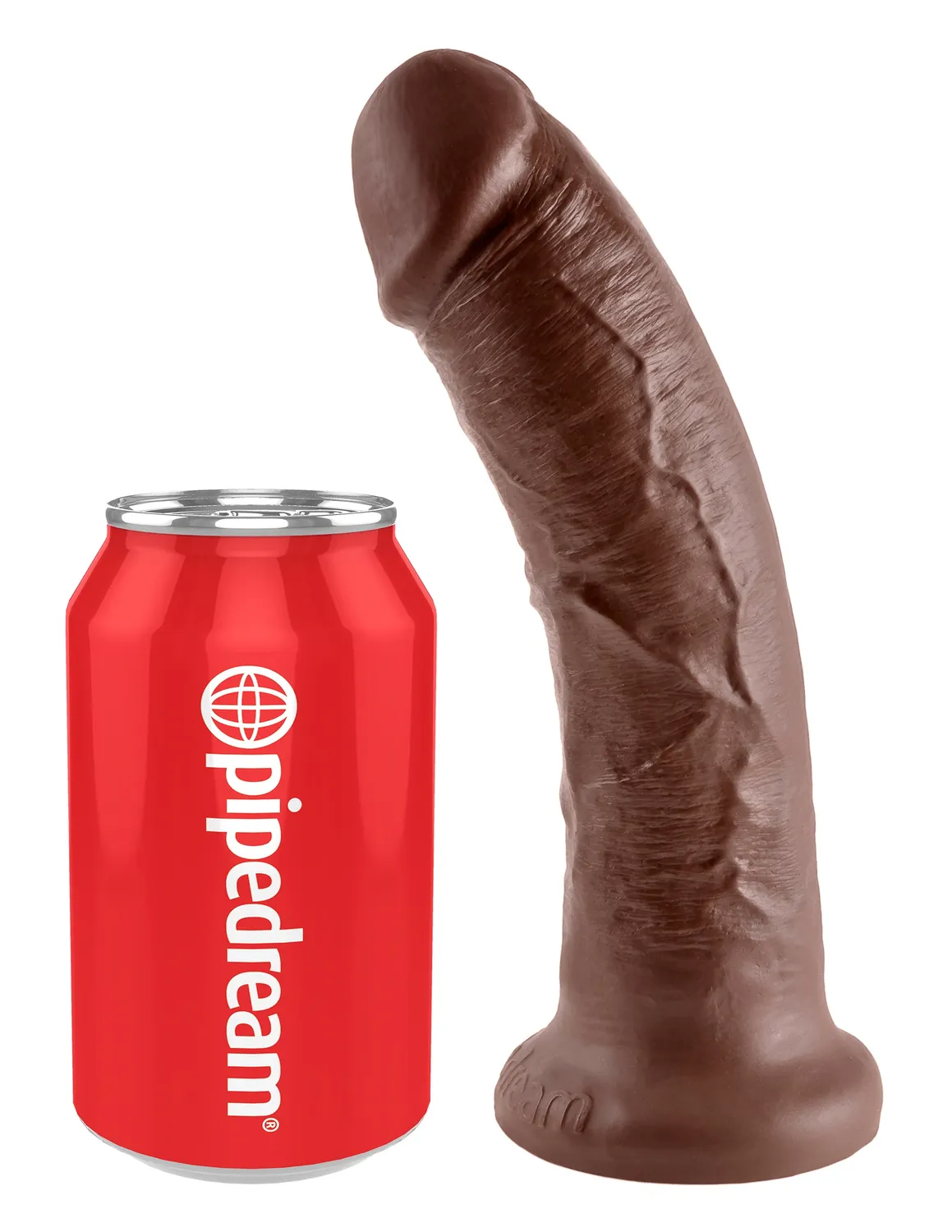 King Cock 8" gode marron réaliste à ventouse