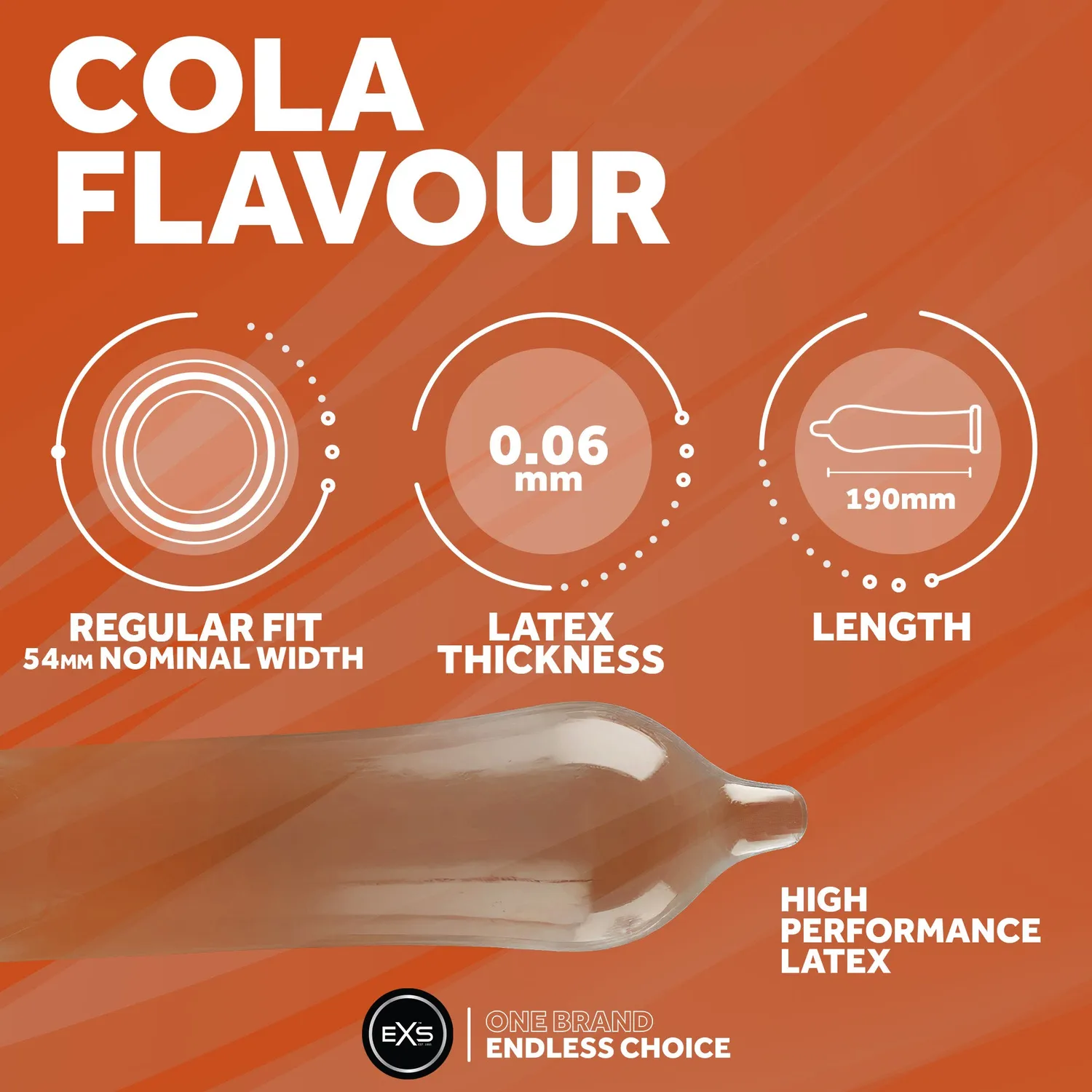 EXS Cola préservatifs aromatisés 100 goût cola 54mm