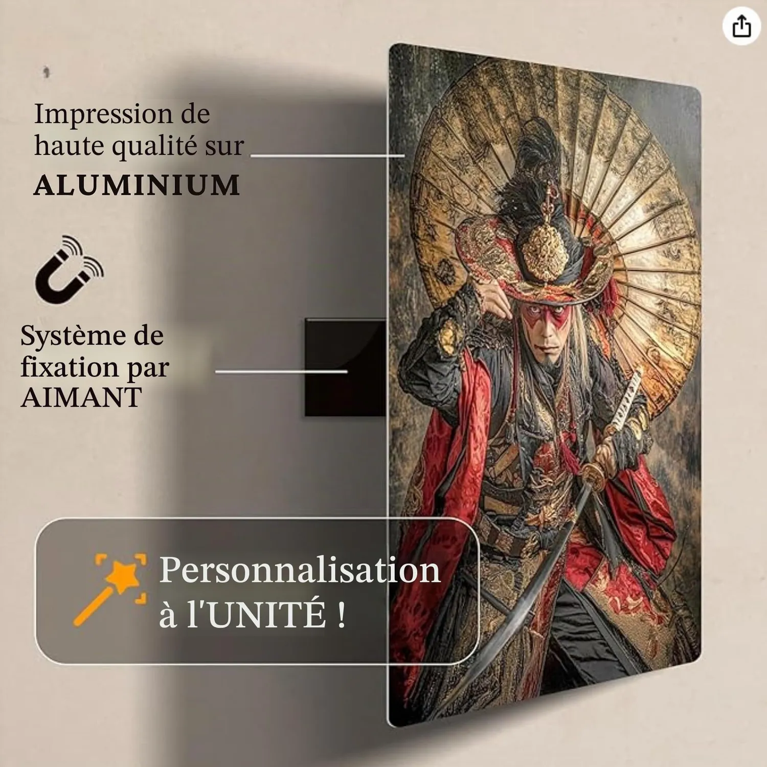 Callvin plaque photo aluminium personnalisée 15 x 20 cm