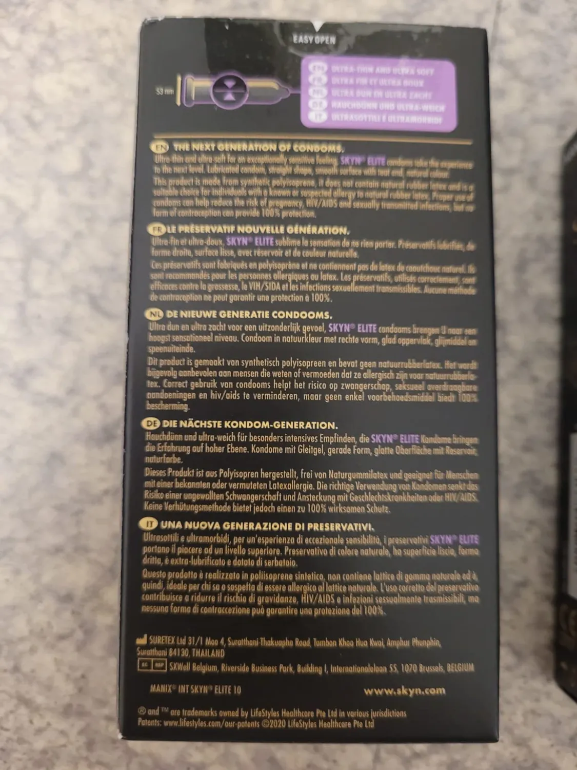 SKYN Elite préservatifs sans latex x22 ultra-fins