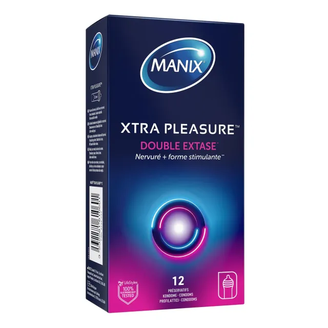 Manix Xtra Pleasure Double Extase préservatifs 12 nervurés