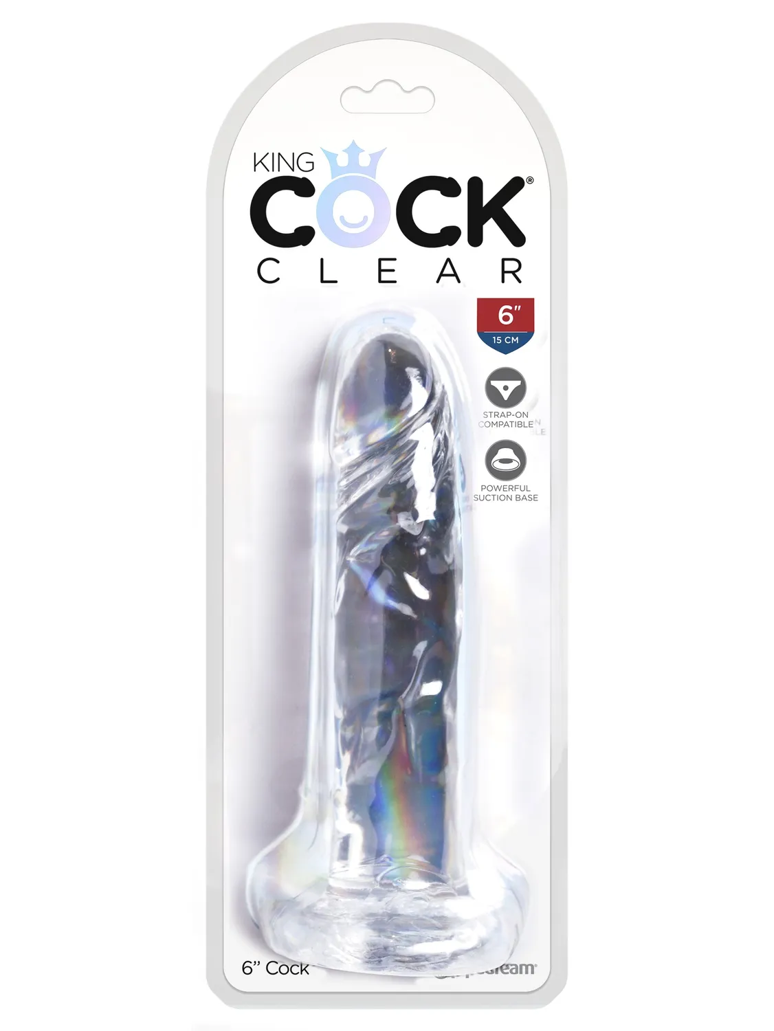 King Cock Clear 6" gode transparent sans bourse
