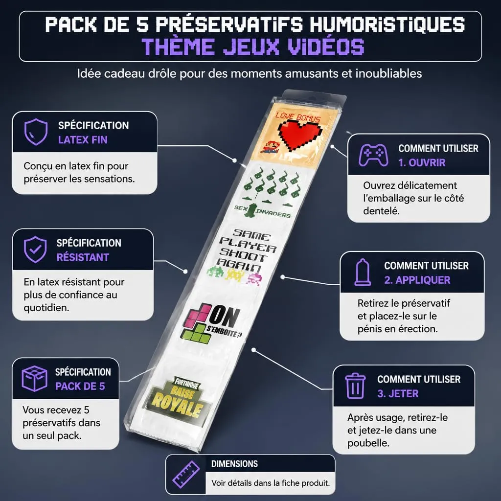 Callvin Jeux Vidéos préservatifs x5 latex fin