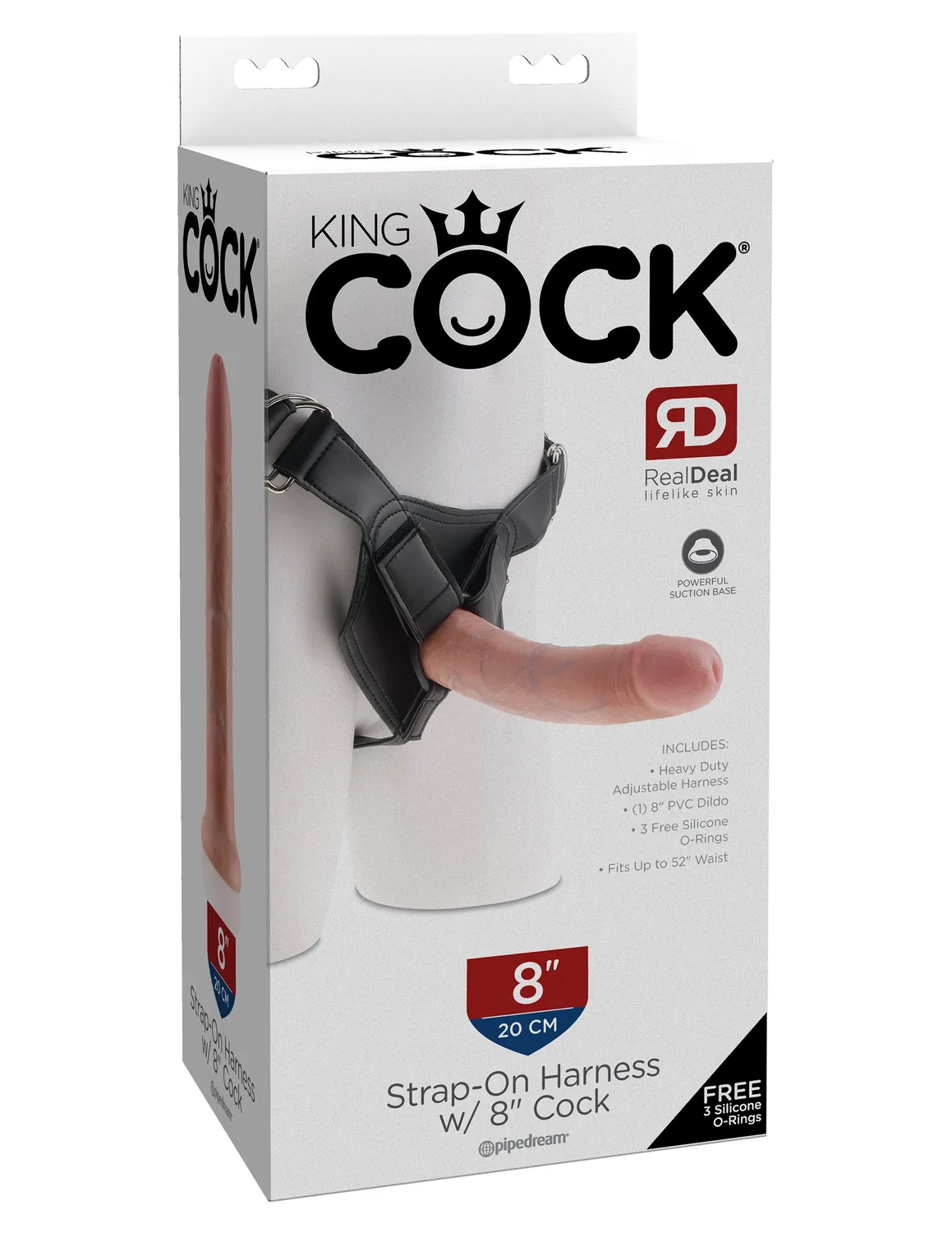 King Cock gode ceinture 8" kit harnais reglable chair