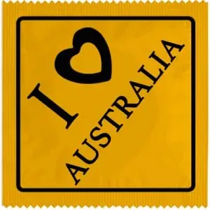 Callvin Australie I LOVE AUSTYRALIA SIGN préservatif latex fin