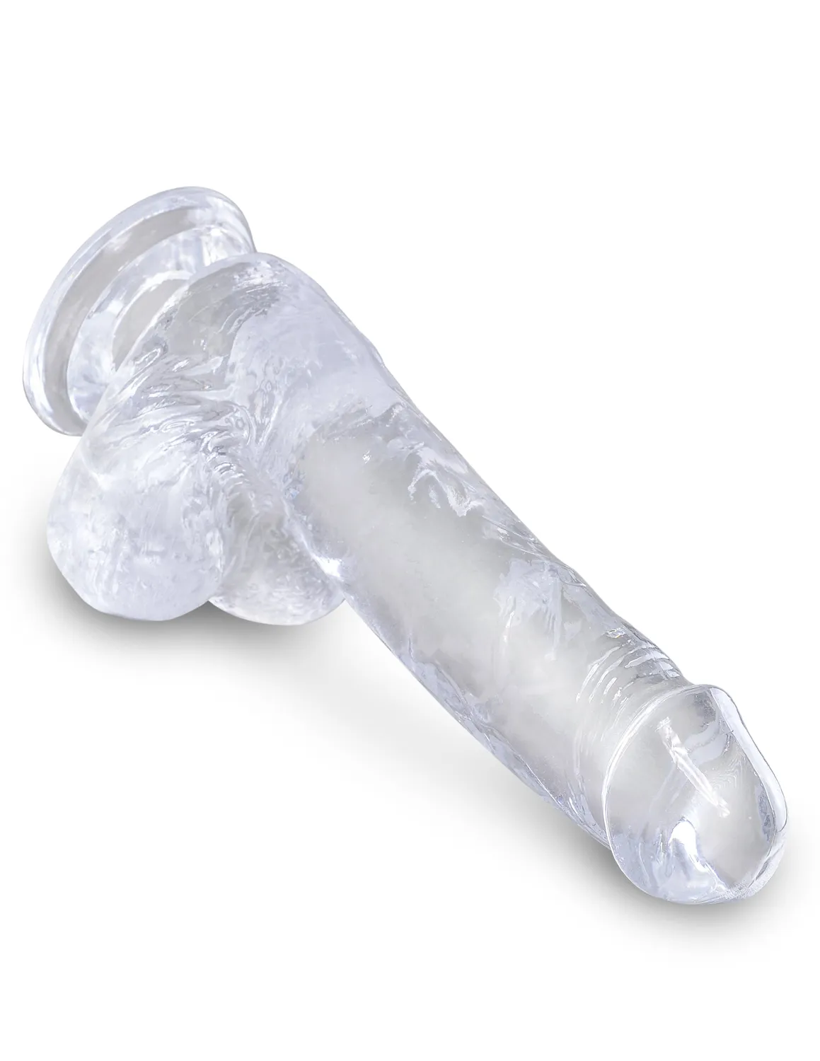 King Cock Clear 6" gode transparent avec bourse