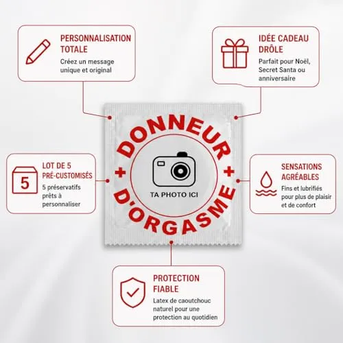 Callvin Personnalisables préservatifs personnalisés lot de 5 lubrifiés