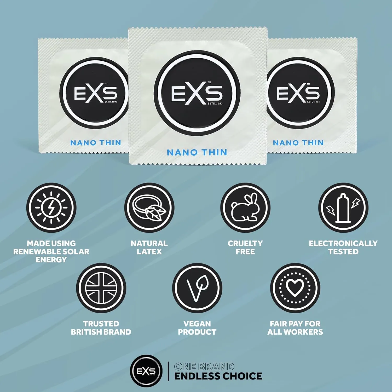 EXS Nano Thin préservatifs fins 53mm latex x12