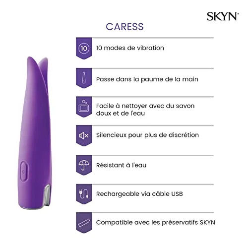 SKYN Caress stimulateur clitoridien 10 modes discret