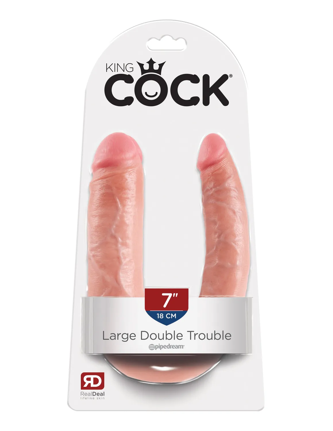 King Cock Large Double Trouble double gode 7 pouces