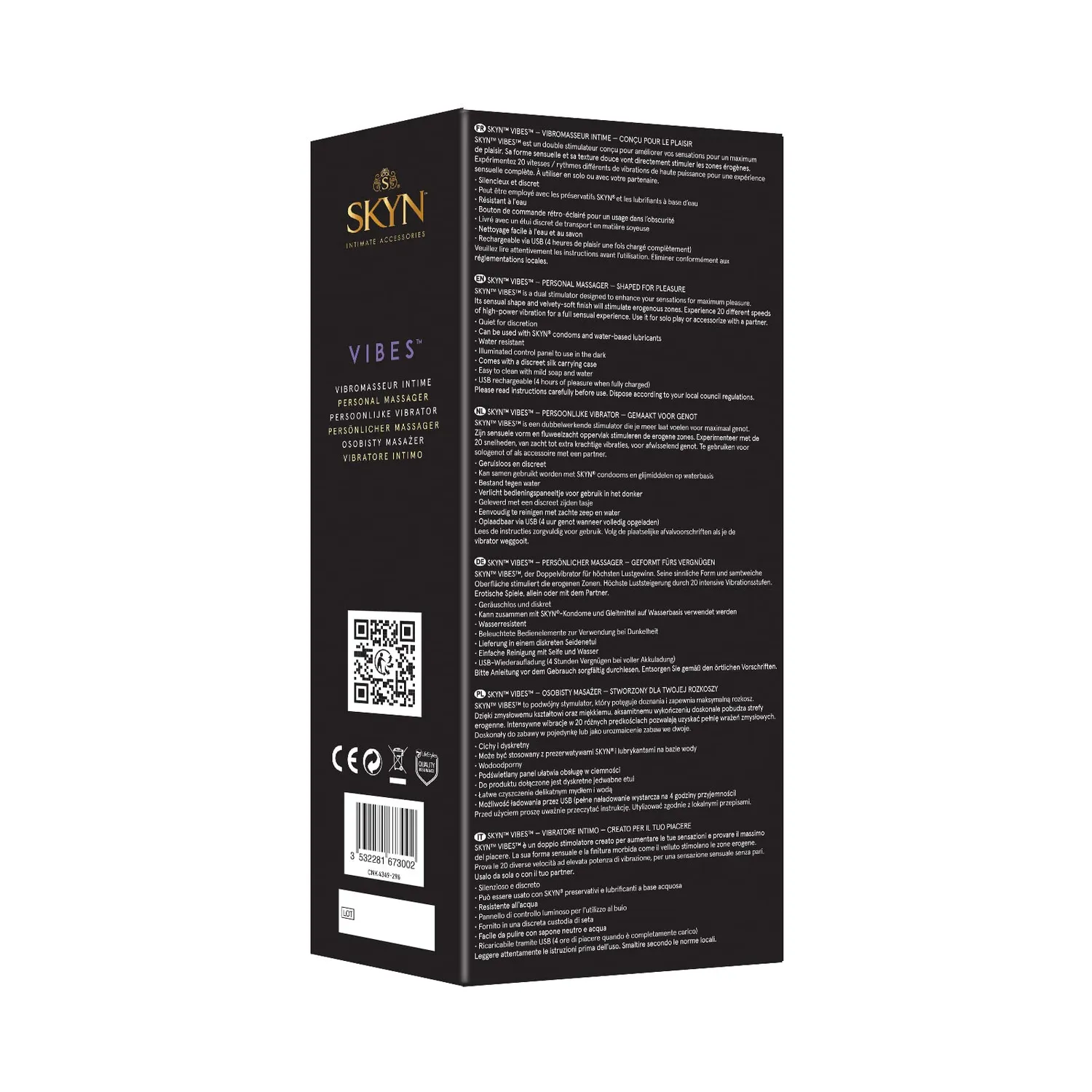 SKYN Vibes vibromasseur violet 18 cm 20 vitesses