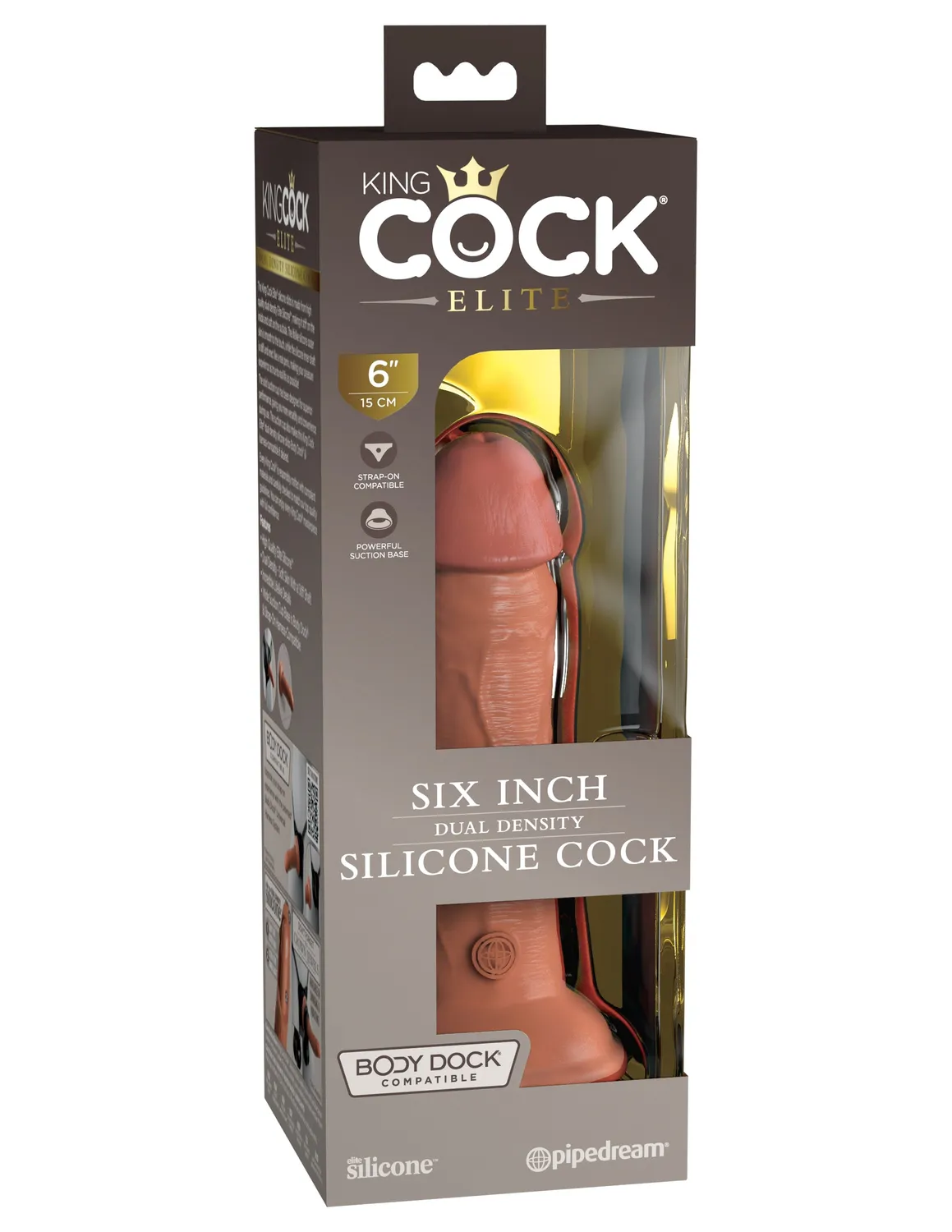 King Cock Elite 6 gode silicone double densité beige