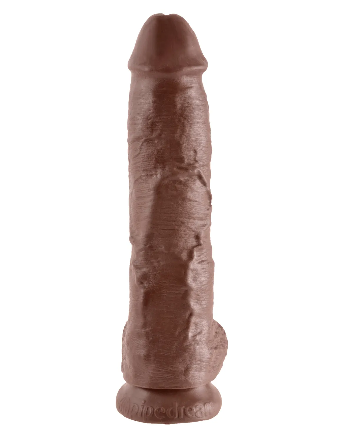 King Cock 10" Cock with Balls gode marron grand