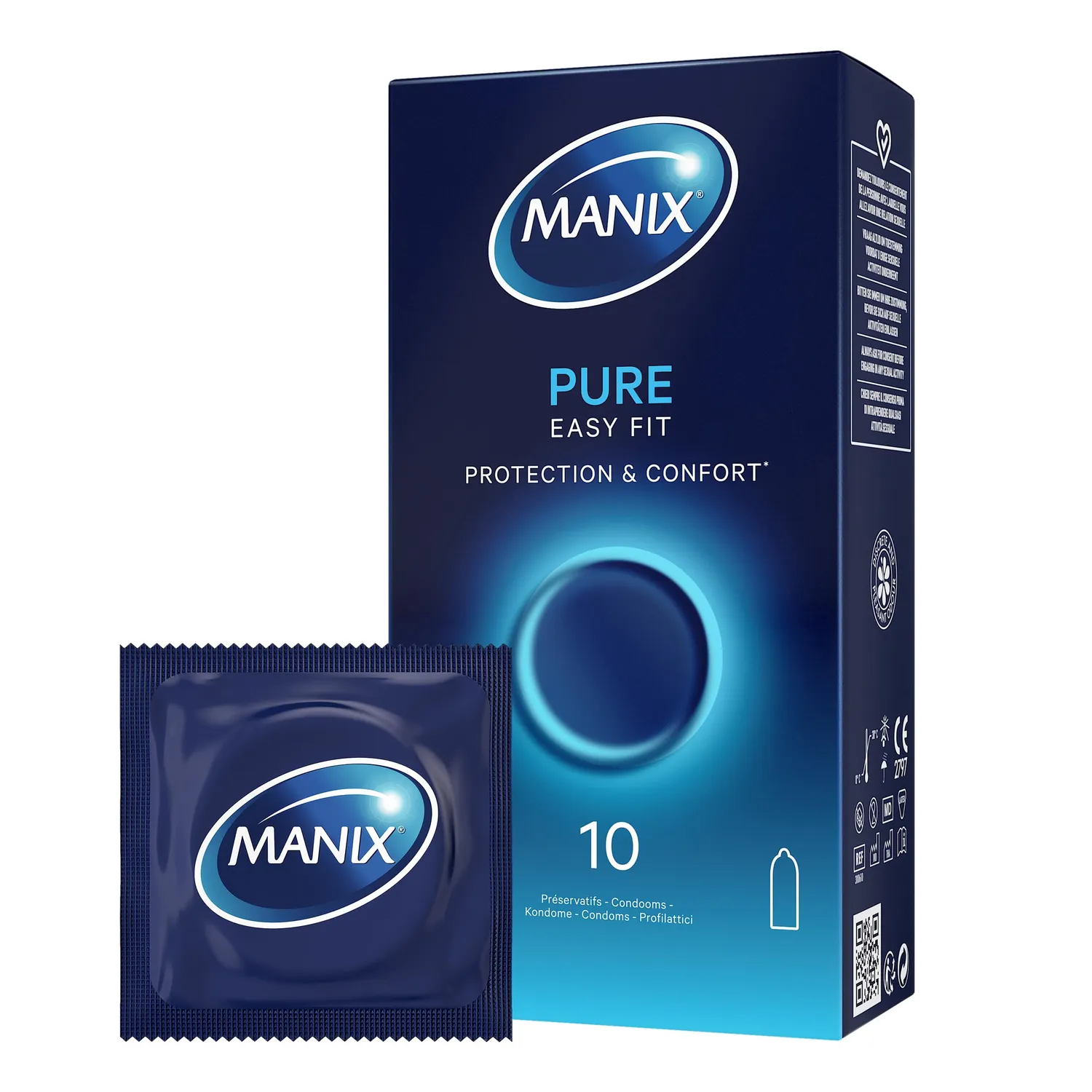 Manix Pure préservatifs x10 classique 53 mm