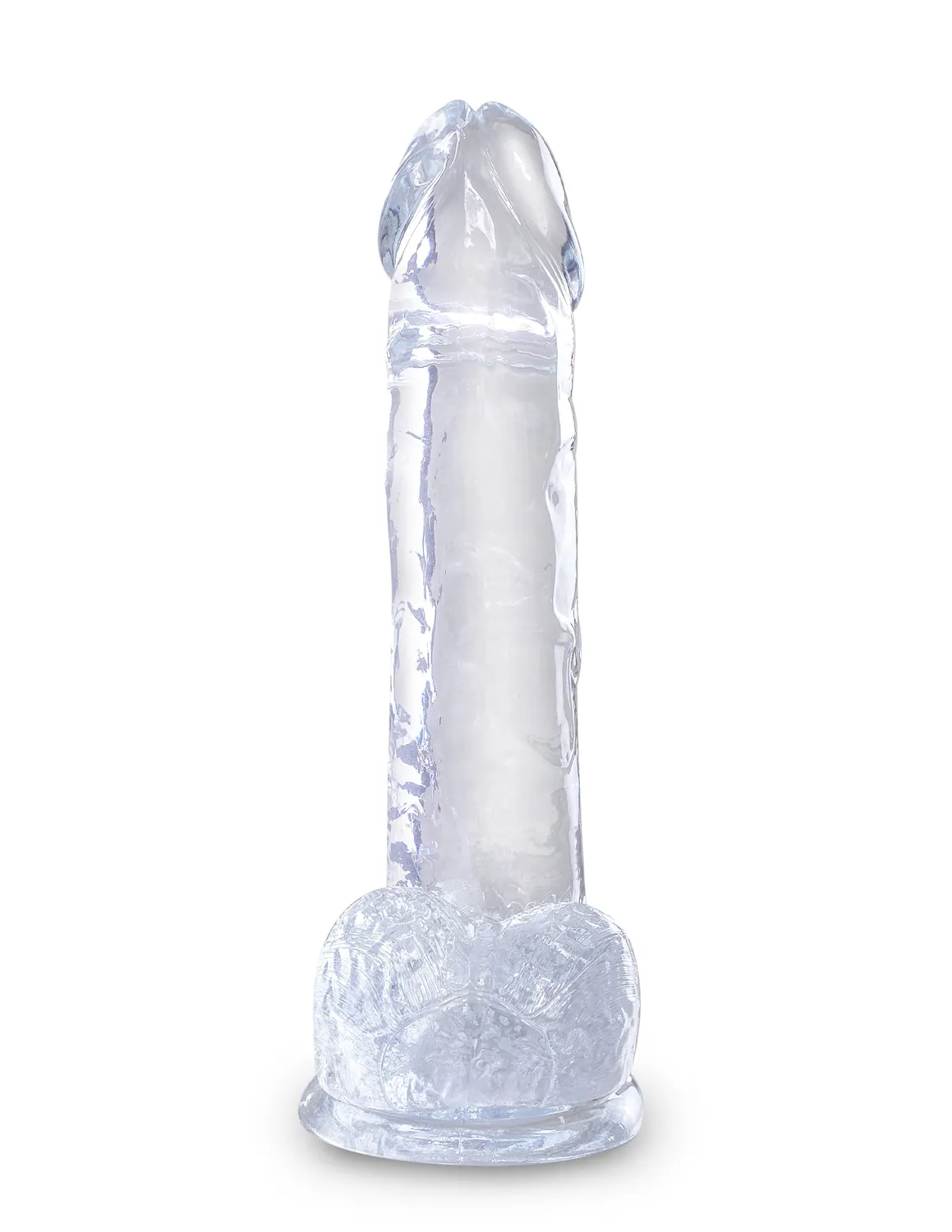 King Cock Clear 7" Cock with Balls gode transparent flexible