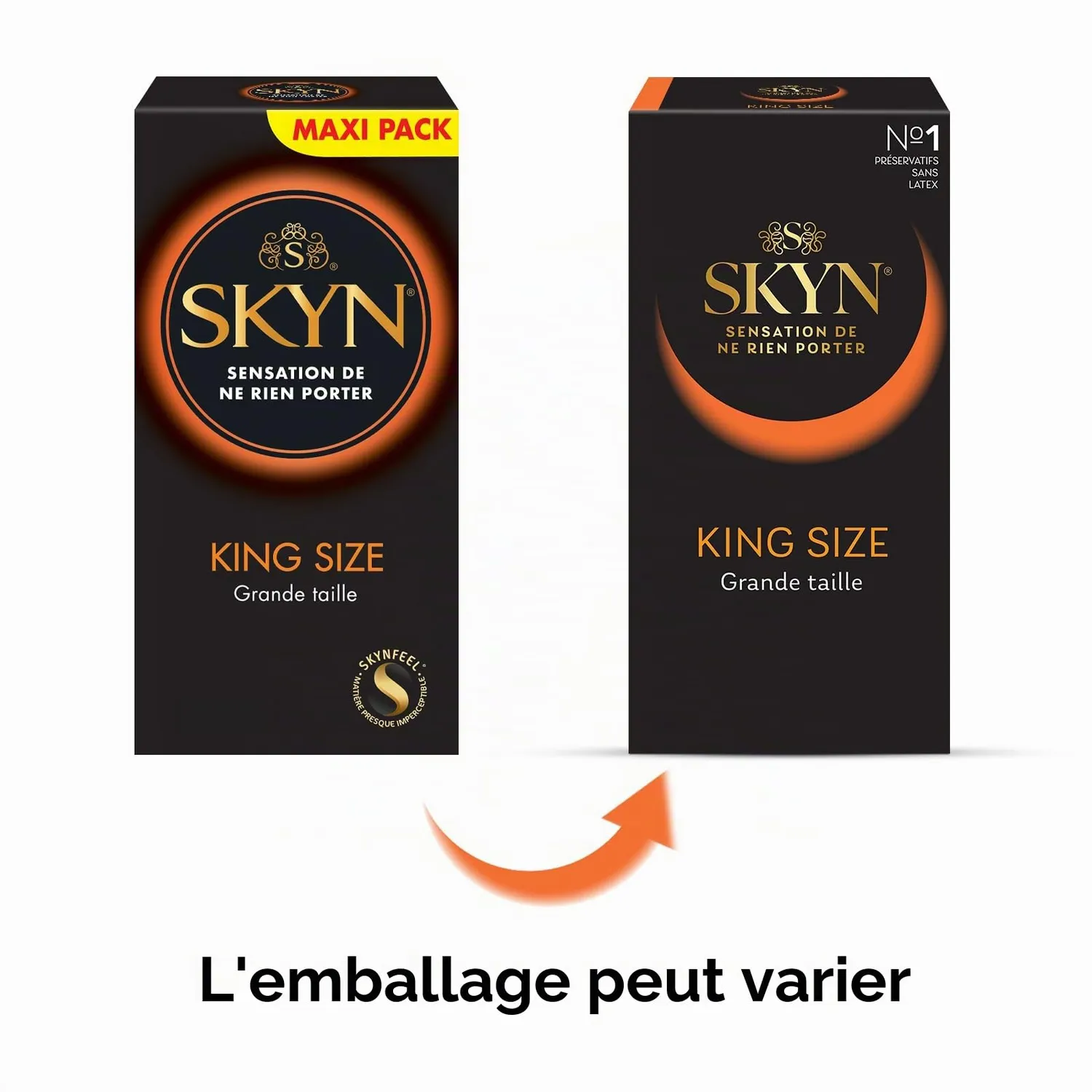 SKYN King Size préservatifs lot 50 larges sans latex