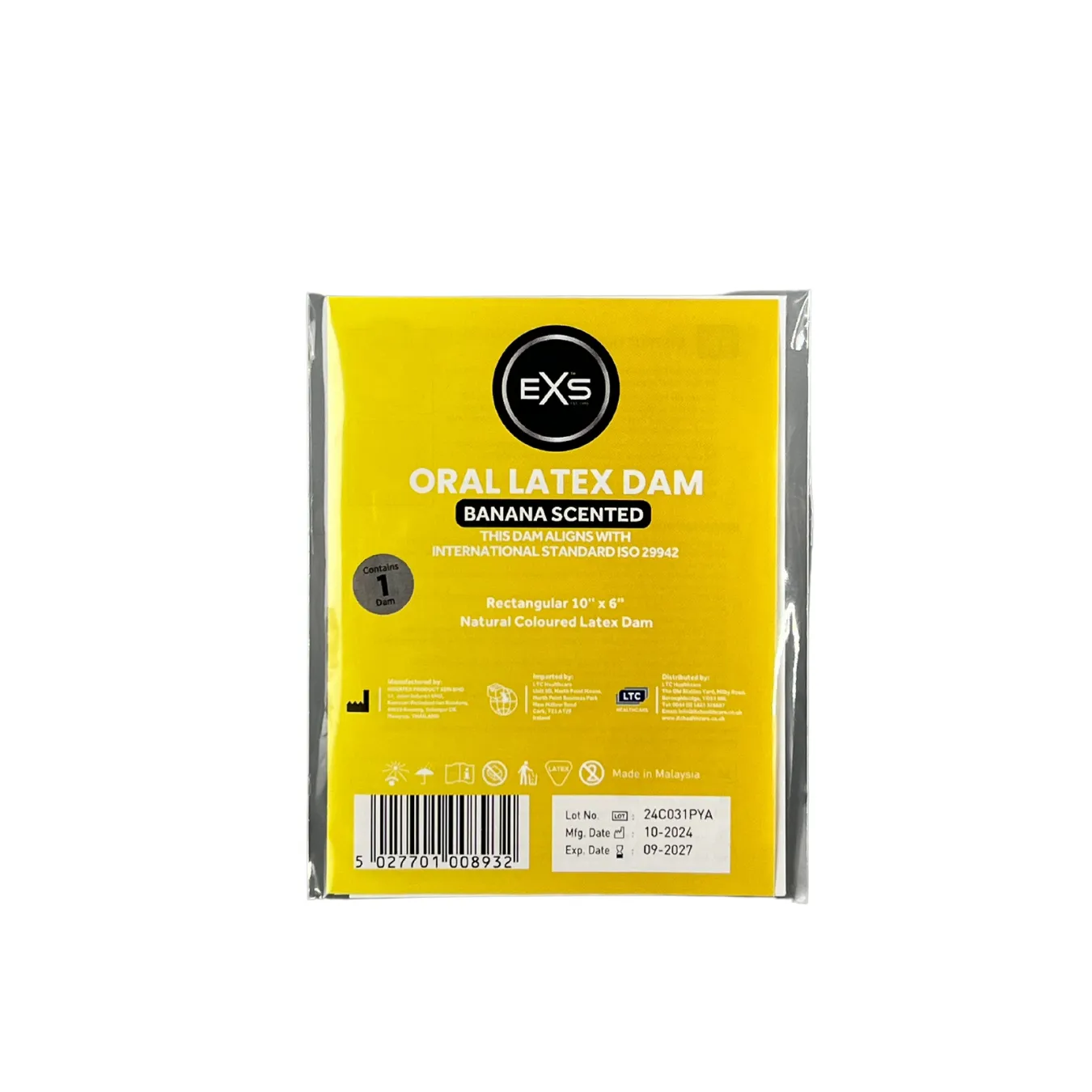 EXS digues dentaires latex parfumées 20 vanille fraise
