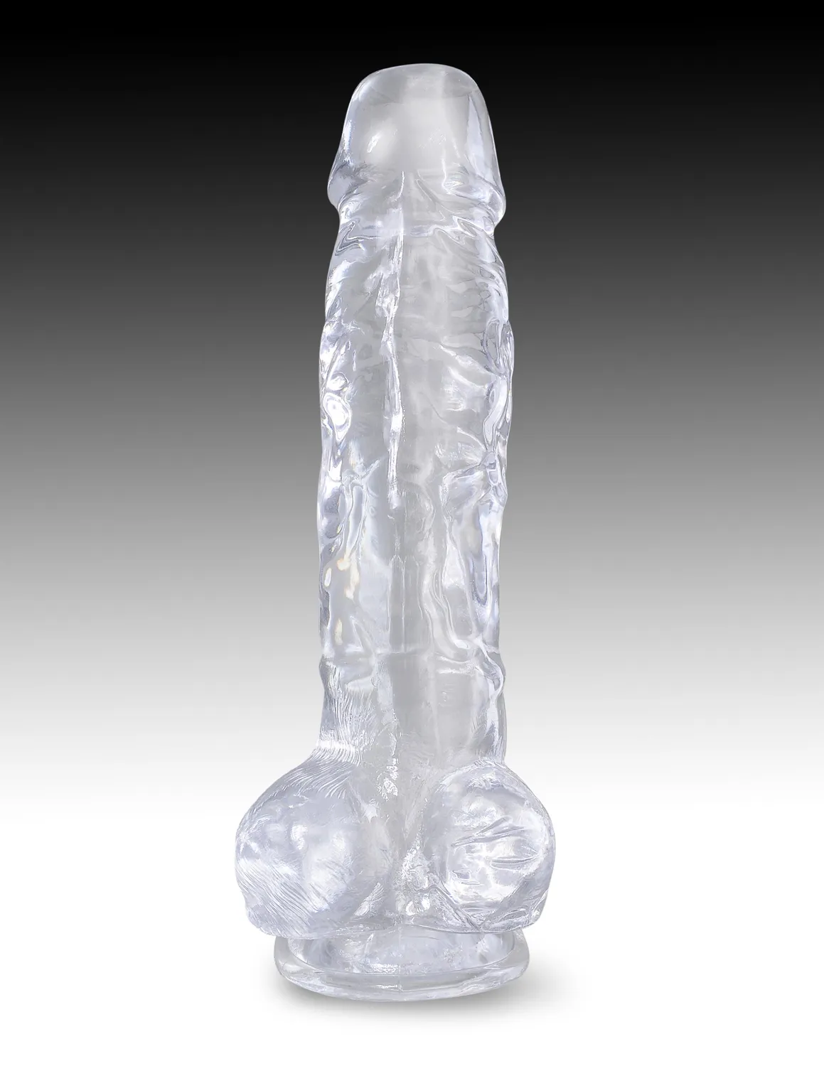 King Cock Clear 8" gode transparent réaliste ventouse