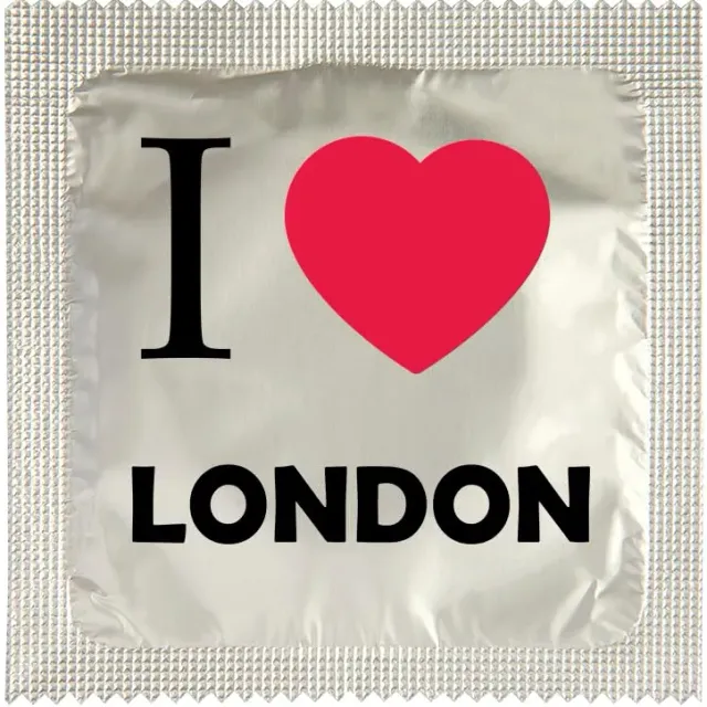 Callvin I Love London Chrome préservatif rigolo latex