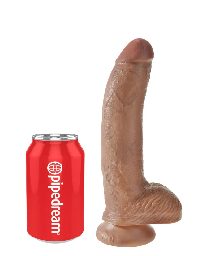 King Cock 9" Cock gode avec testicules chair