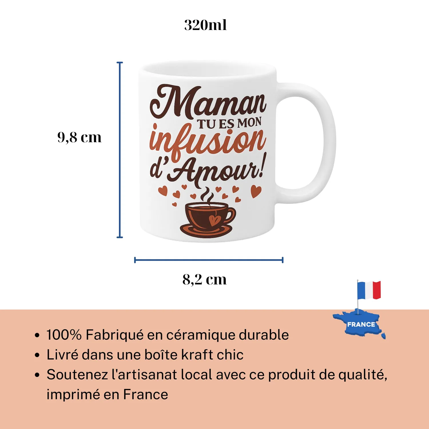 Callvin Infusion mug céramique 325 ml maman amour