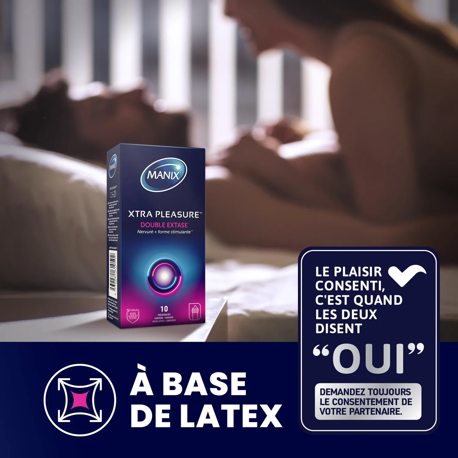 Manix Xtra Pleasure préservatifs x10 nervuré baggy