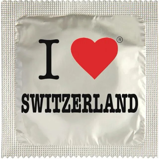 Callvin I Love Switzerland Chrome préservatif fin