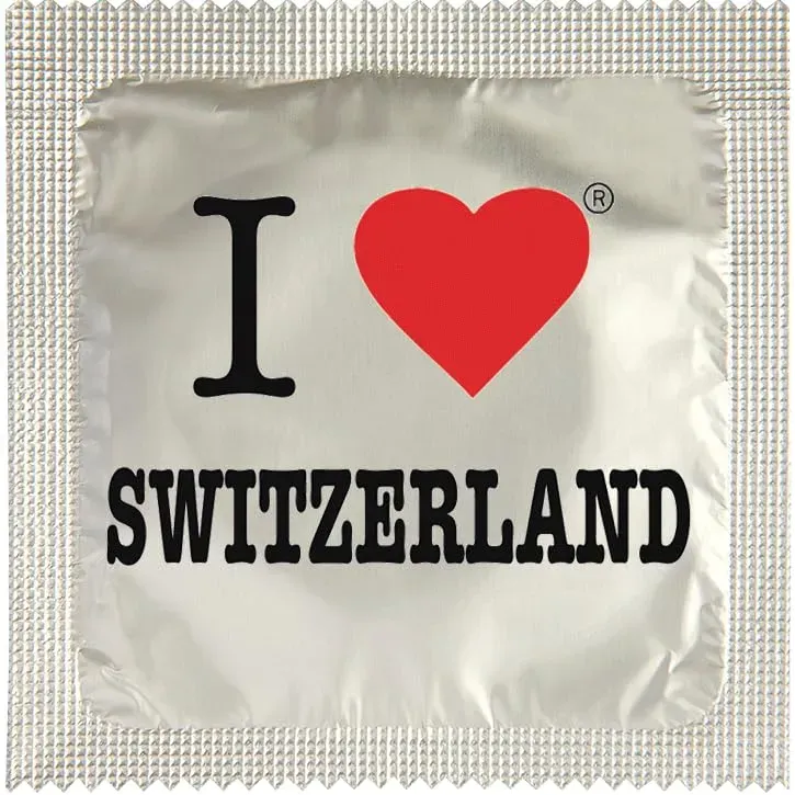 Callvin I Love Switzerland Chrome préservatif fin