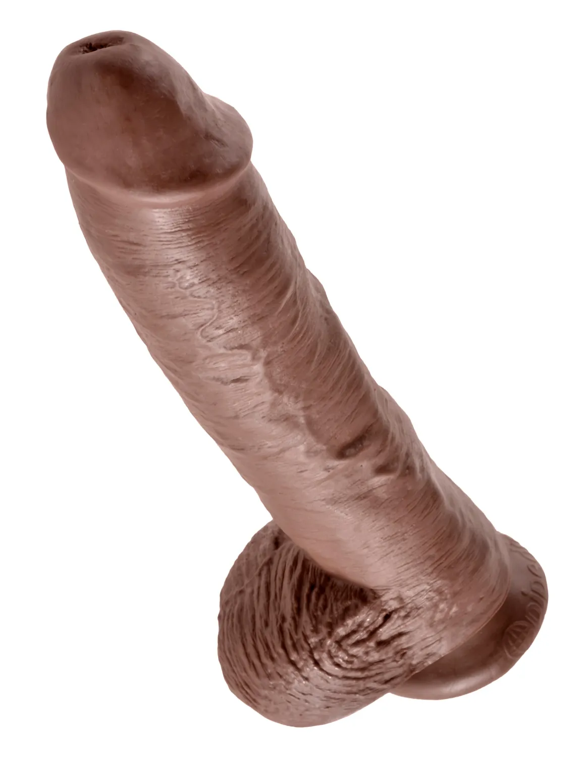 King Cock 10" Cock with Balls gode marron grand