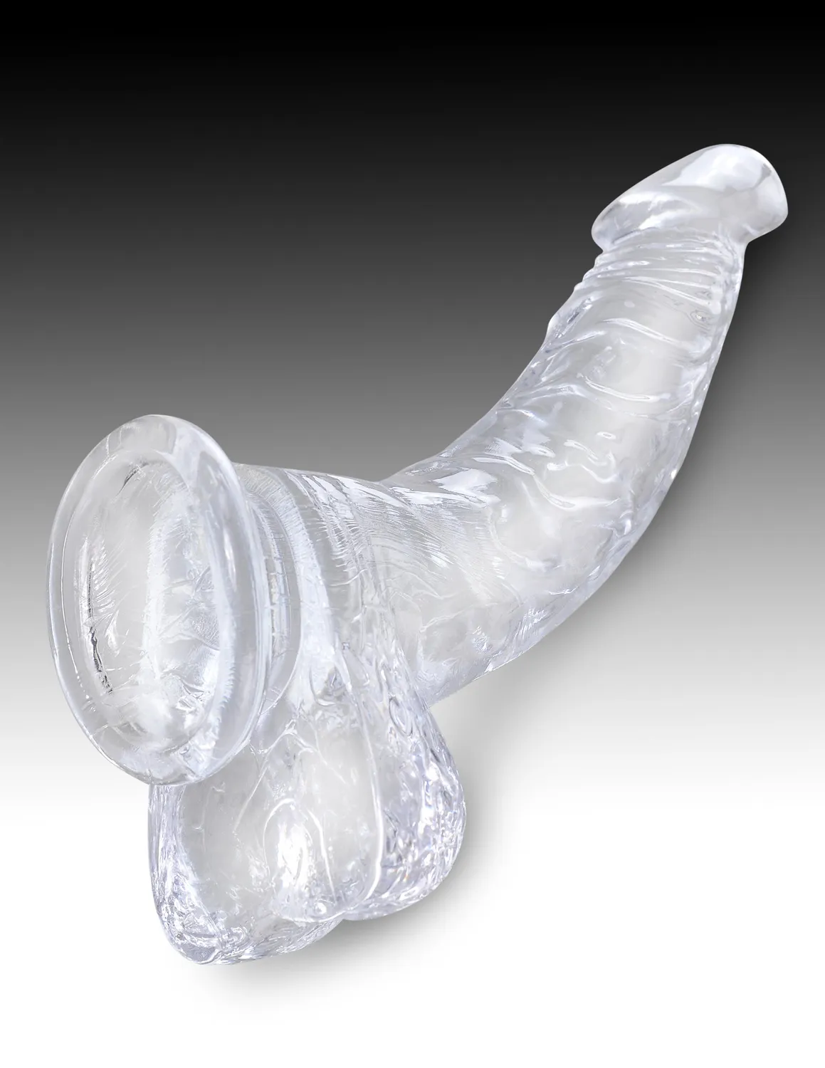 King Cock Clear 7.5 gode transparent avec testicules