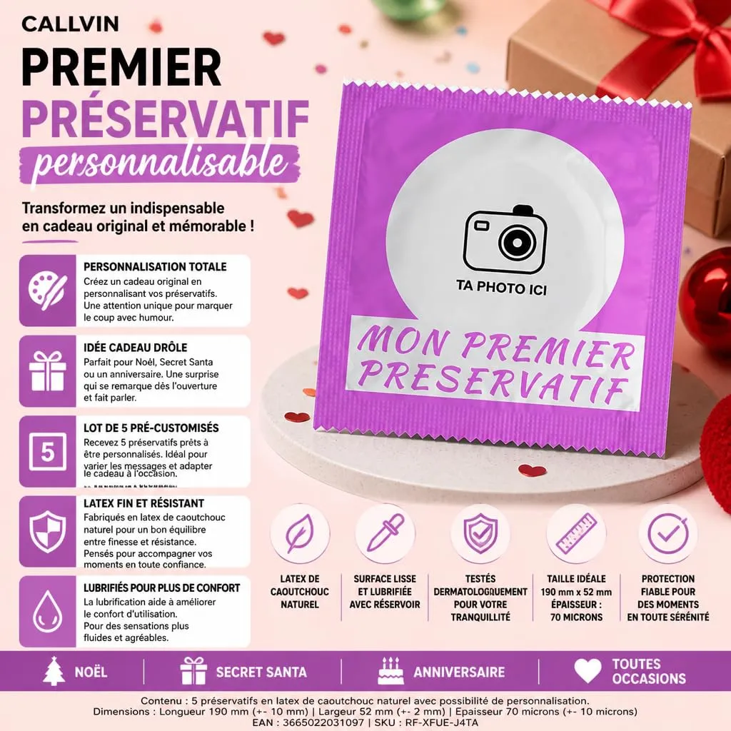 Callvin préservatifs personnalisables x5 latex lubrifié