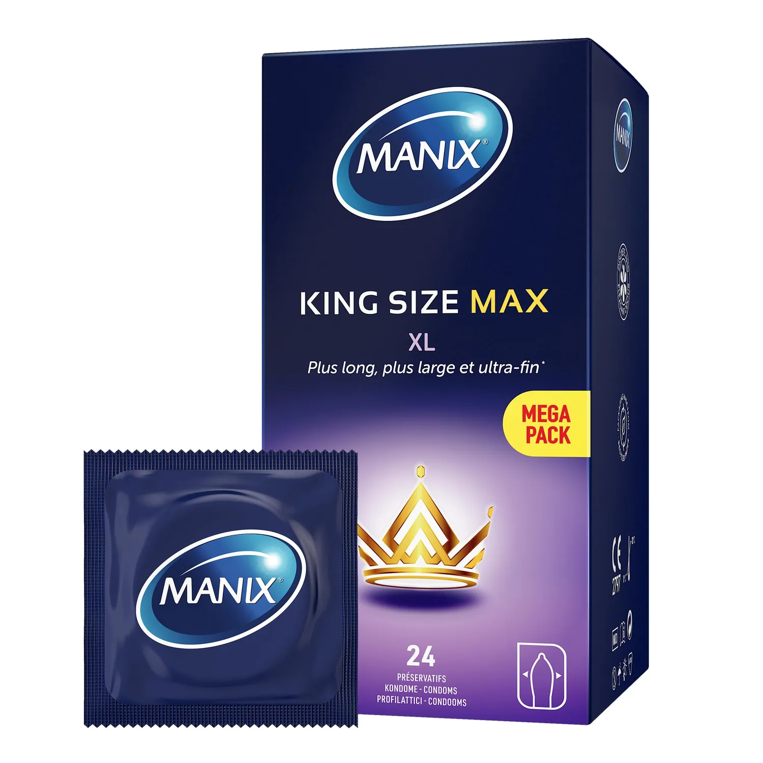 Manix King Size Max préservatifs XL boîte de 24