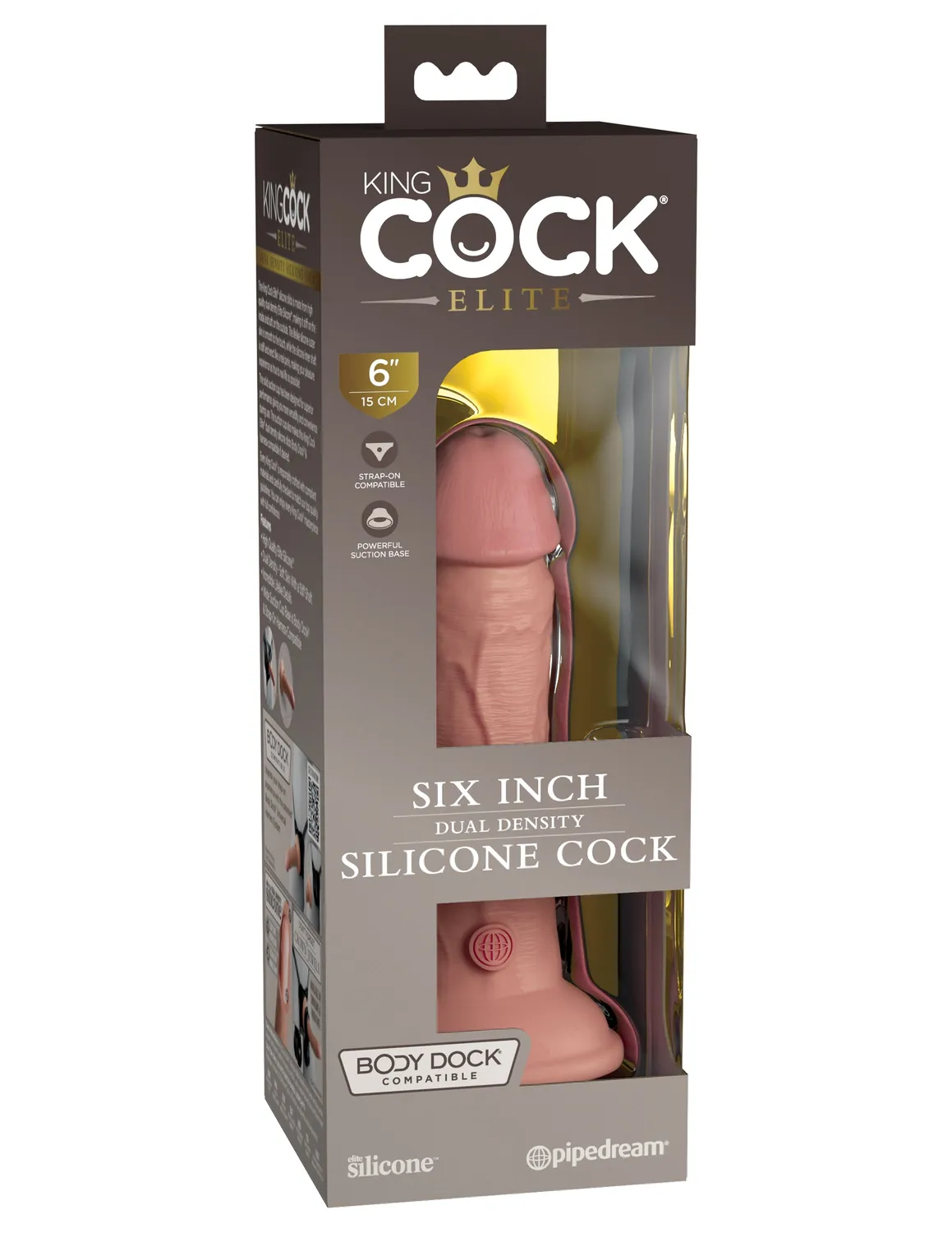 King Cock Elite 6" Silicone Dual Density gode 15cm double densité