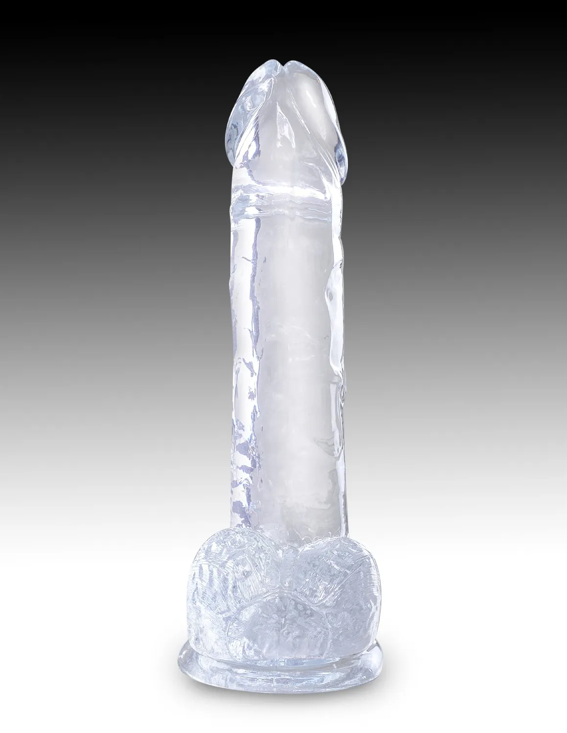 King Cock Clear 7" Cock with Balls gode transparent flexible