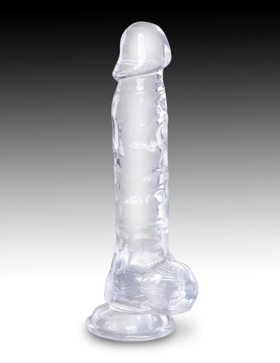 King Cock Clear 8" gode transparent réaliste ventouse