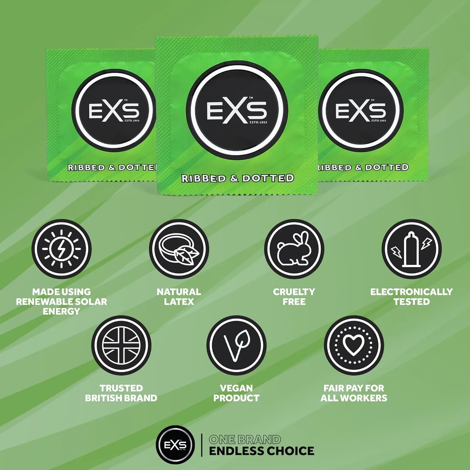 EXS Extreme Ribbed préservatifs nervurés 56mm lot de 12 texturés