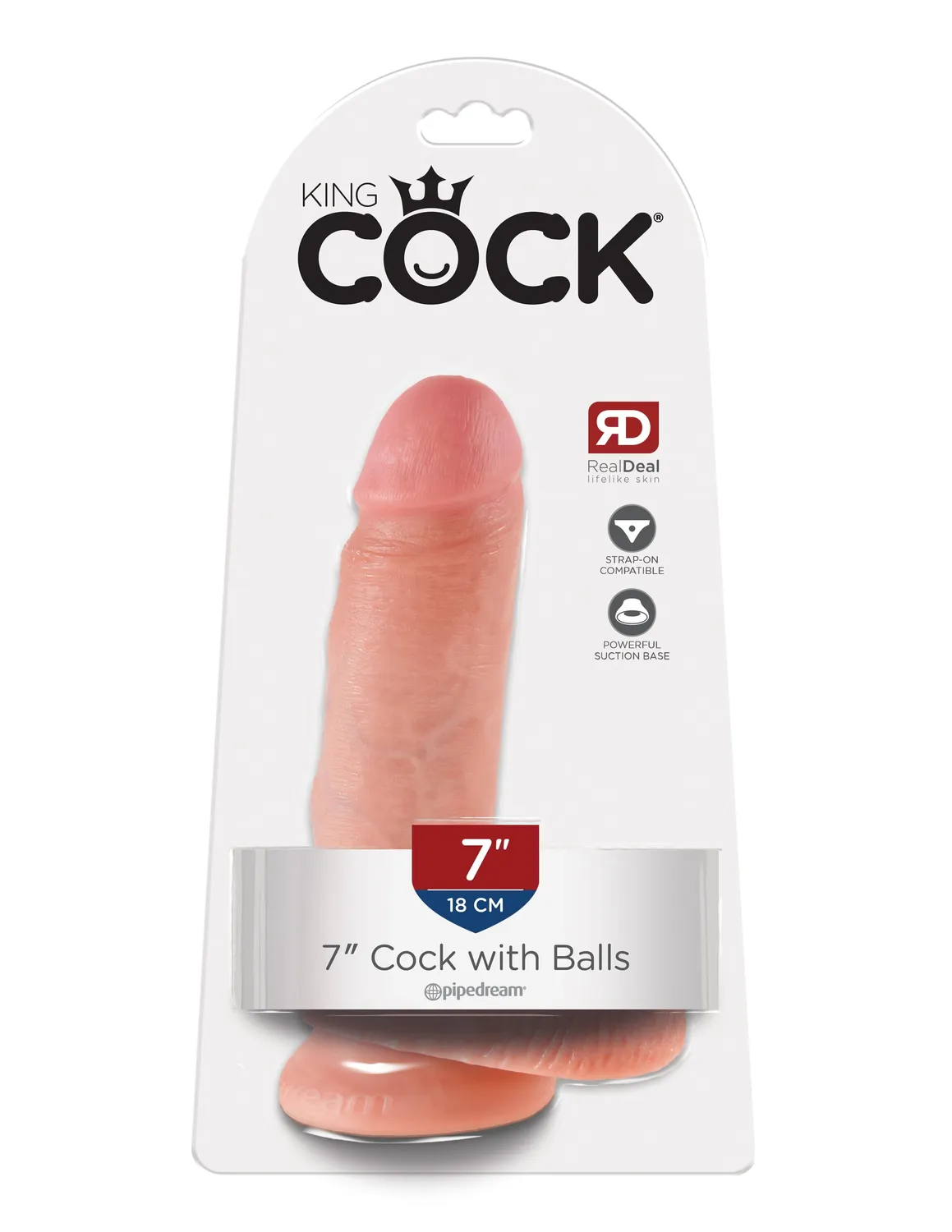 King Cock 7" gode réaliste testicules chair