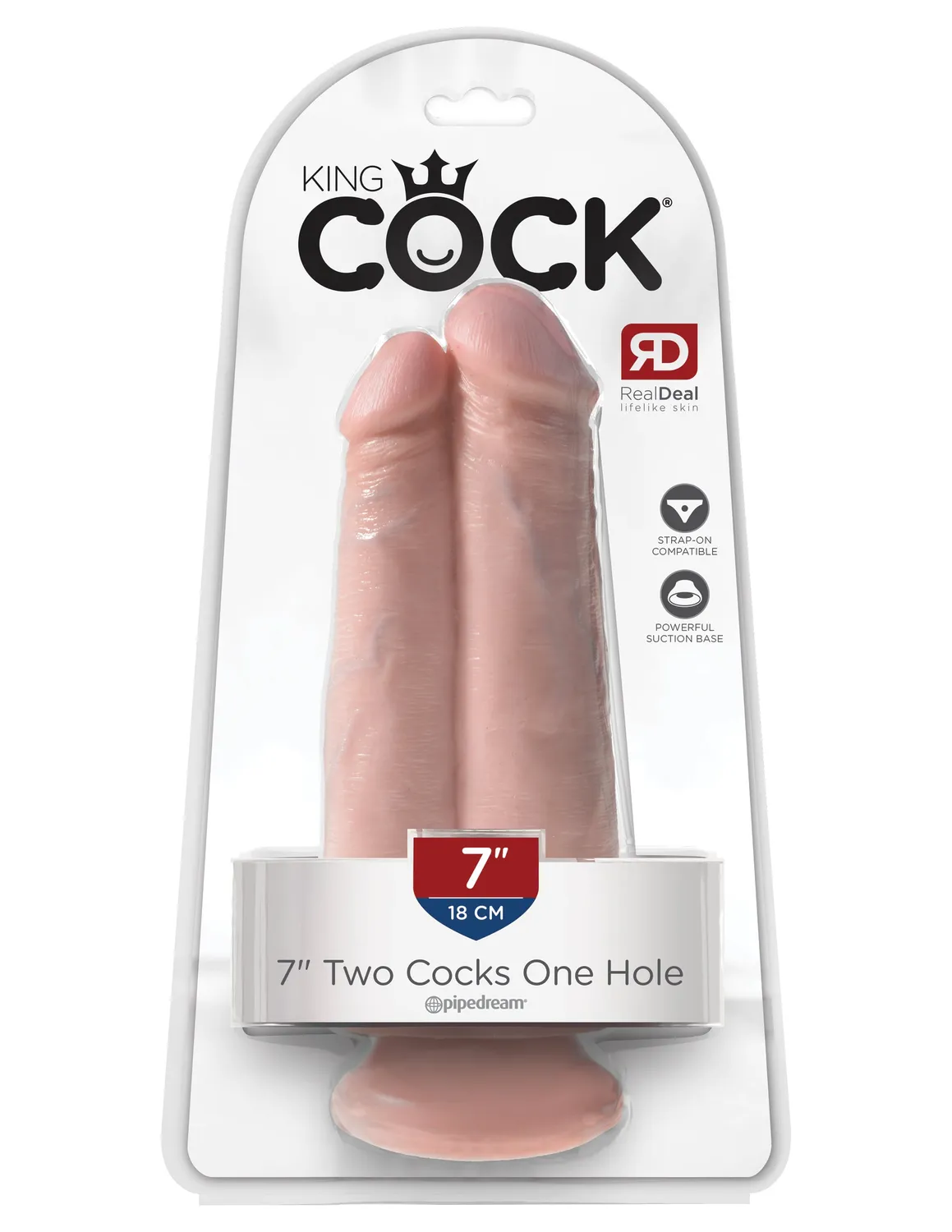 King Cock 7 pouces gode double chair