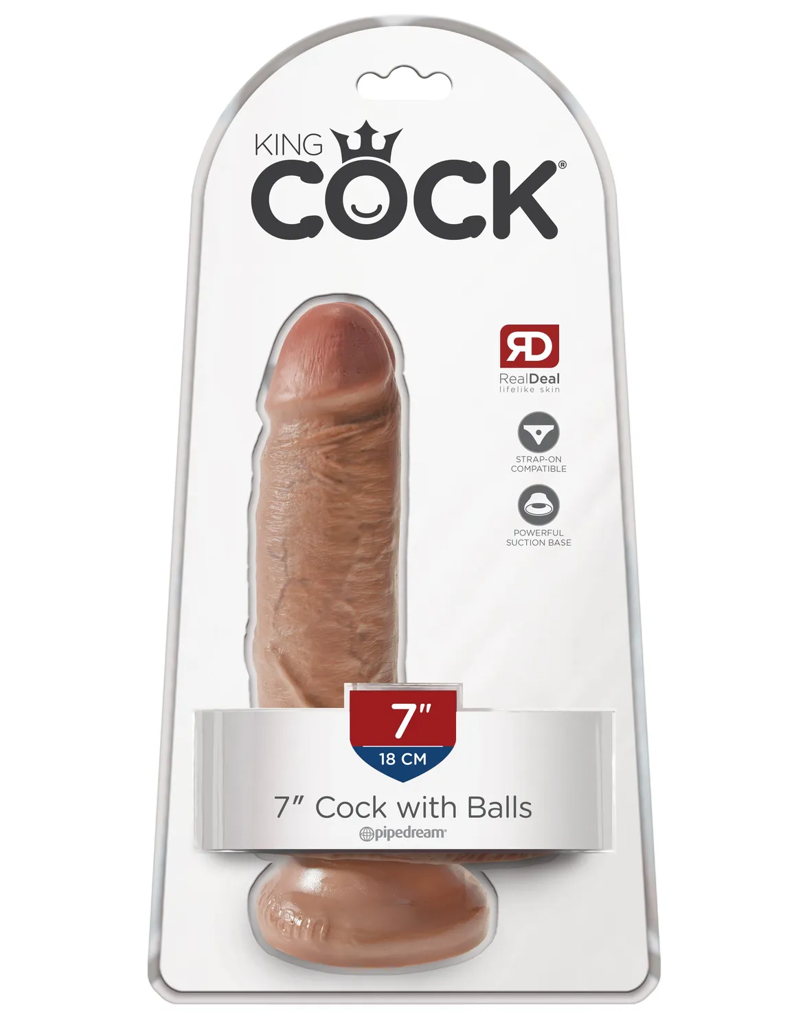 King Cock 7" gode ventouse réaliste beige
