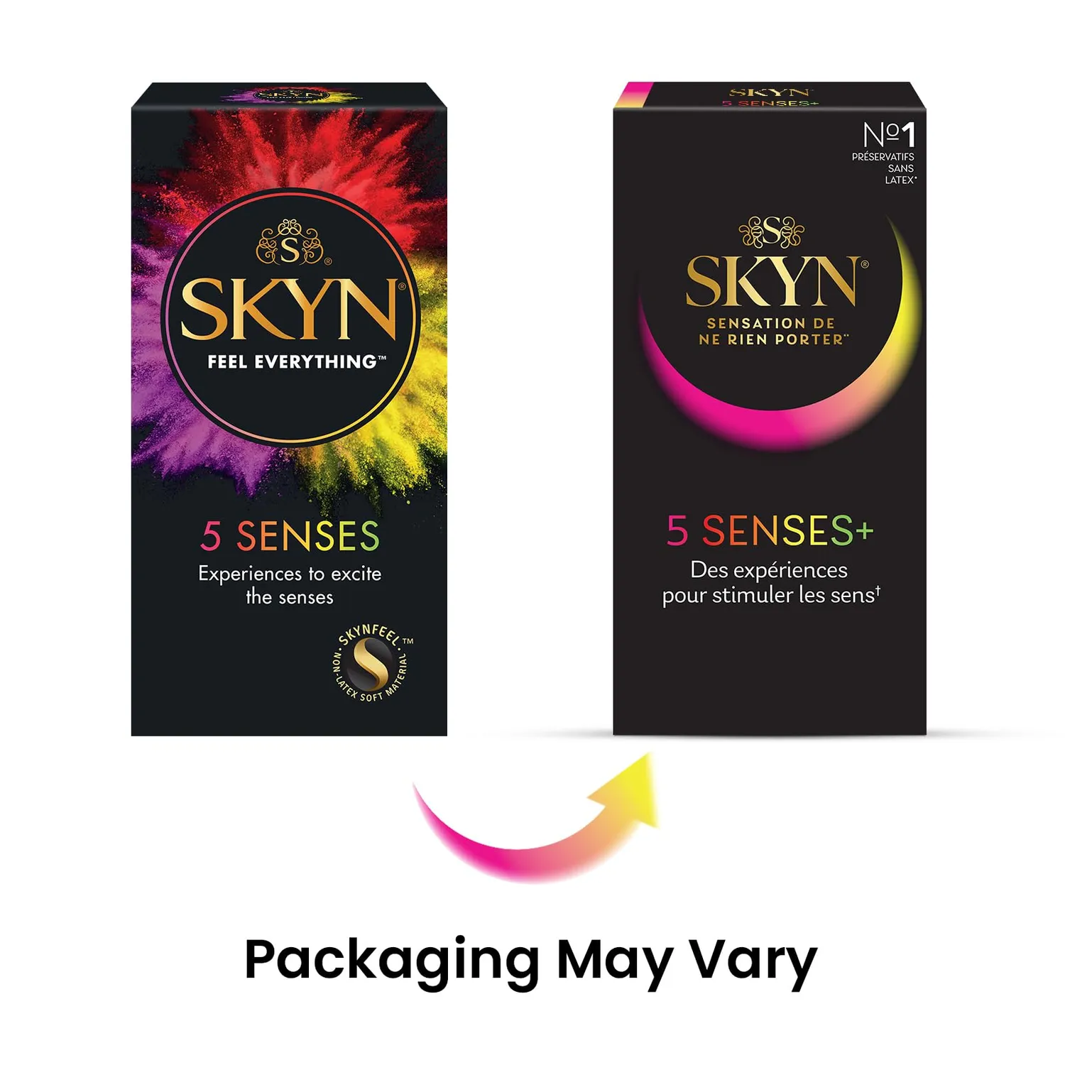 SKYN 5 Senses + préservatifs x5 sans latex variés